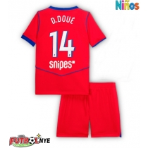 Camiseta Paris Saint-Germain Desire Doue #14 Tercera Equipación para niños 2025-26 manga corta (+ pantalones cortos)